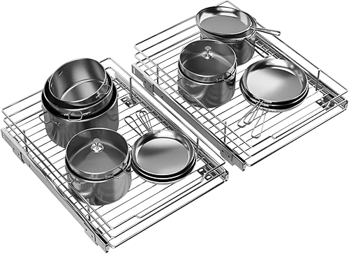 G-TING Organizador de gabinete extraíble, estantes de despensa deslizables de alta resistencia para el hogar, cocina, baño, 12.44 pulgadas de ancho