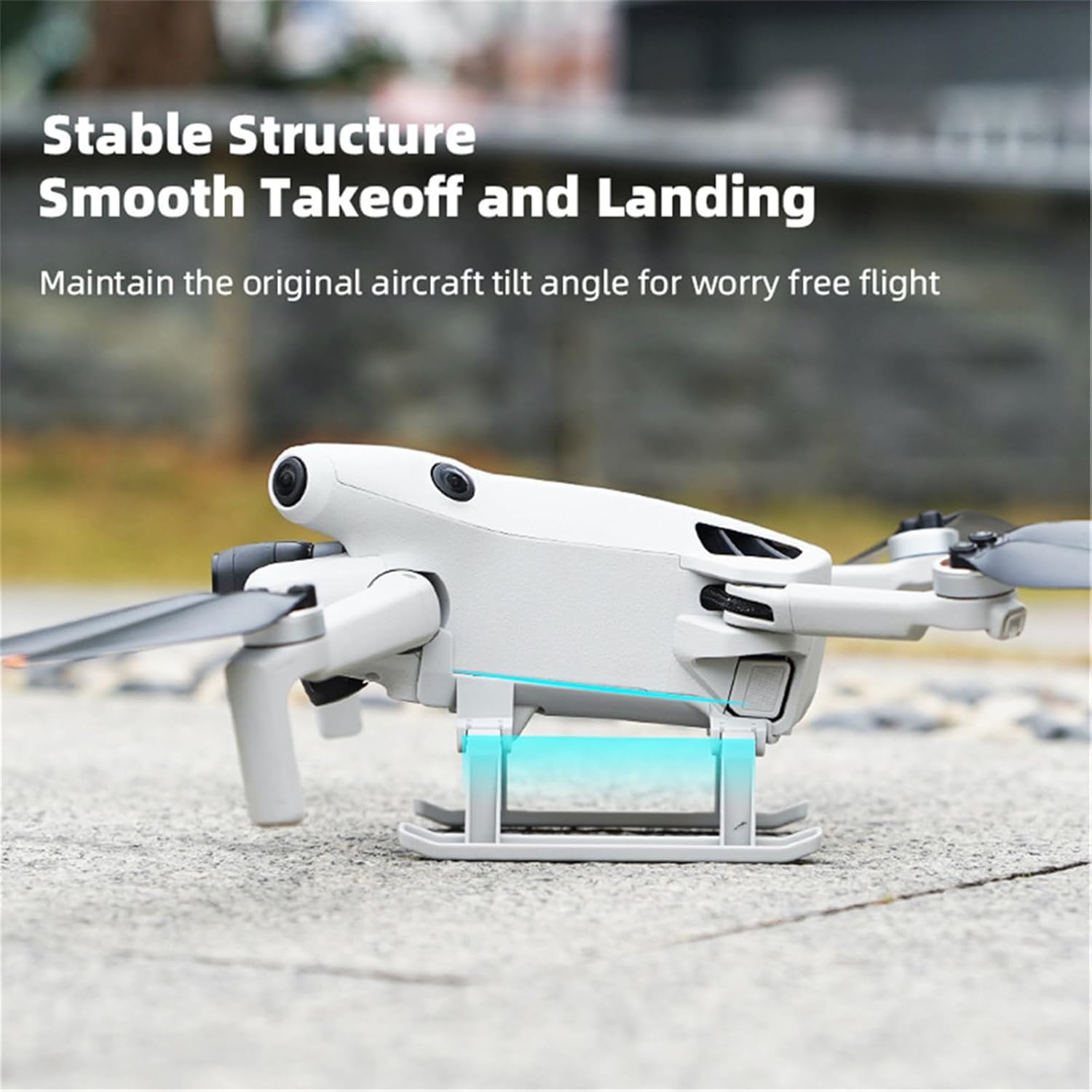 Mini 4 Pro Foldable Sled Landing Gear, Extension Tripod Landing Gear For DJI Mini 4 Pro Drone Bottom Sensor Protector Quick Release Light Weight 16g Feet Kit Aircraft Protection Accessories