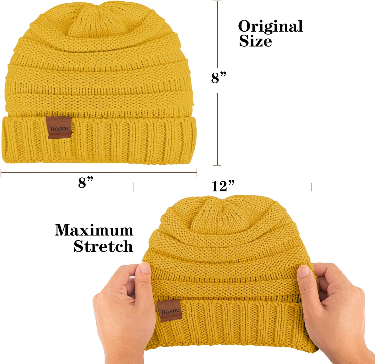 Rosoz Womens Beanies for Winter Slouchy Beanies for Women Knit Warm Winter Hats for Women Thick for Cold Weather image 3