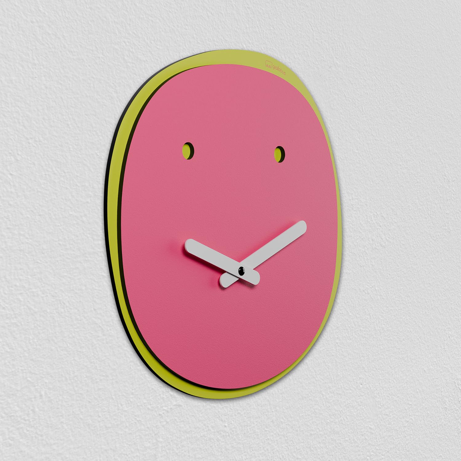 Giallobus - Orologio Bilay - Moody - Legno Mdf - Premium 45x45cm - 03 - Pinky - Artigianale Made in Italy - Silenzioso - Idea regalo - Moderni doppio livello