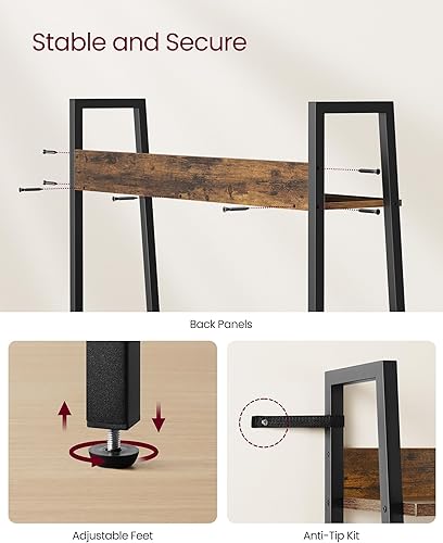 Miniatura 79 de VASAGLE Estantería estrecha de 5 niveles, 11.8 x 23.6 x 66.9 pulgadas, estante de escalera para oficina en casa, sala de estar, dormitorio, cocina,