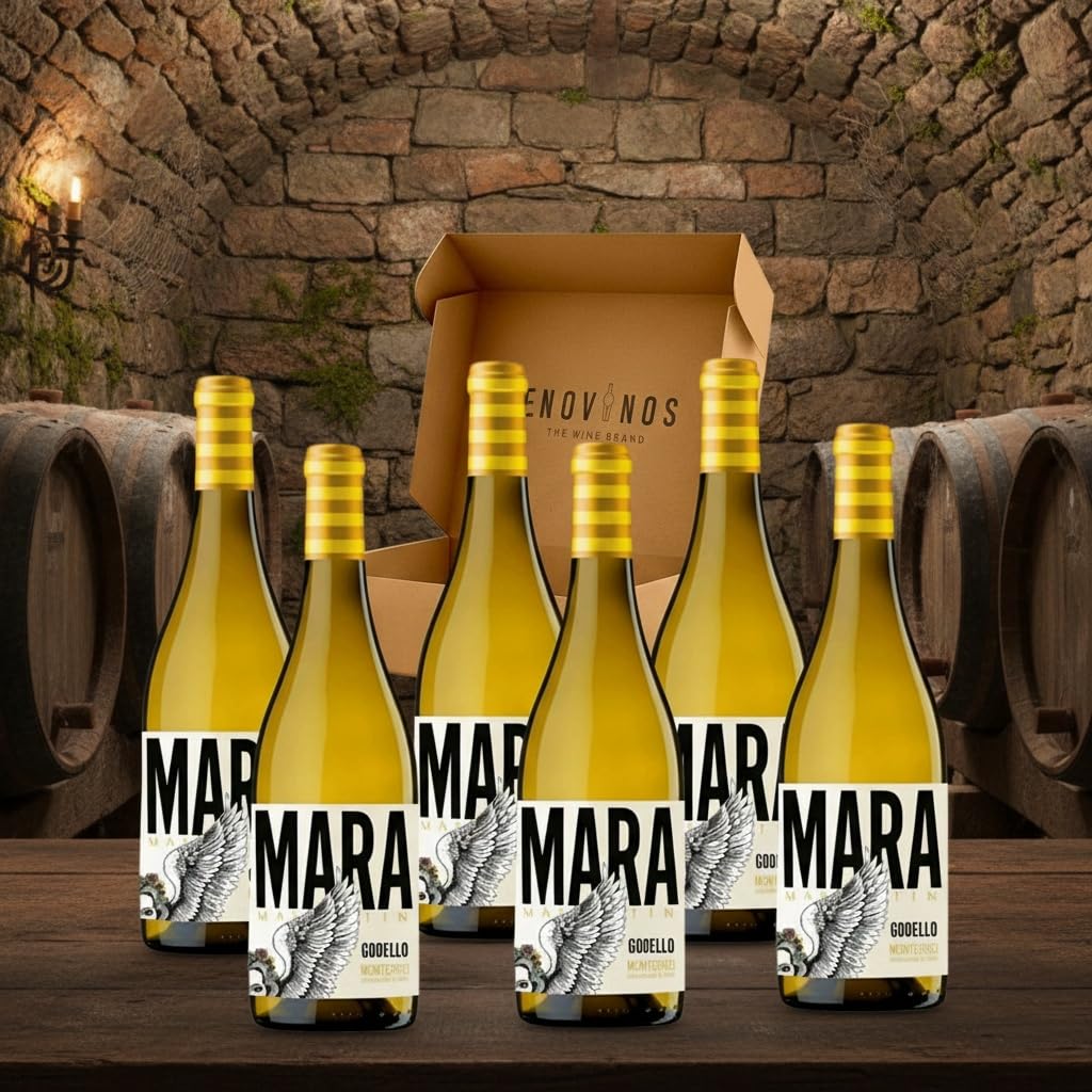 Mara Martin Vino Blanco Godello - DO Monterrei - Martin Codax - Caja de Carton Reforzada - (6 x Botellas 75 cl, Mara Martin Godello) - Envio 24 h - Mejor Seleccion ENOVINOS THE WINE BRAND