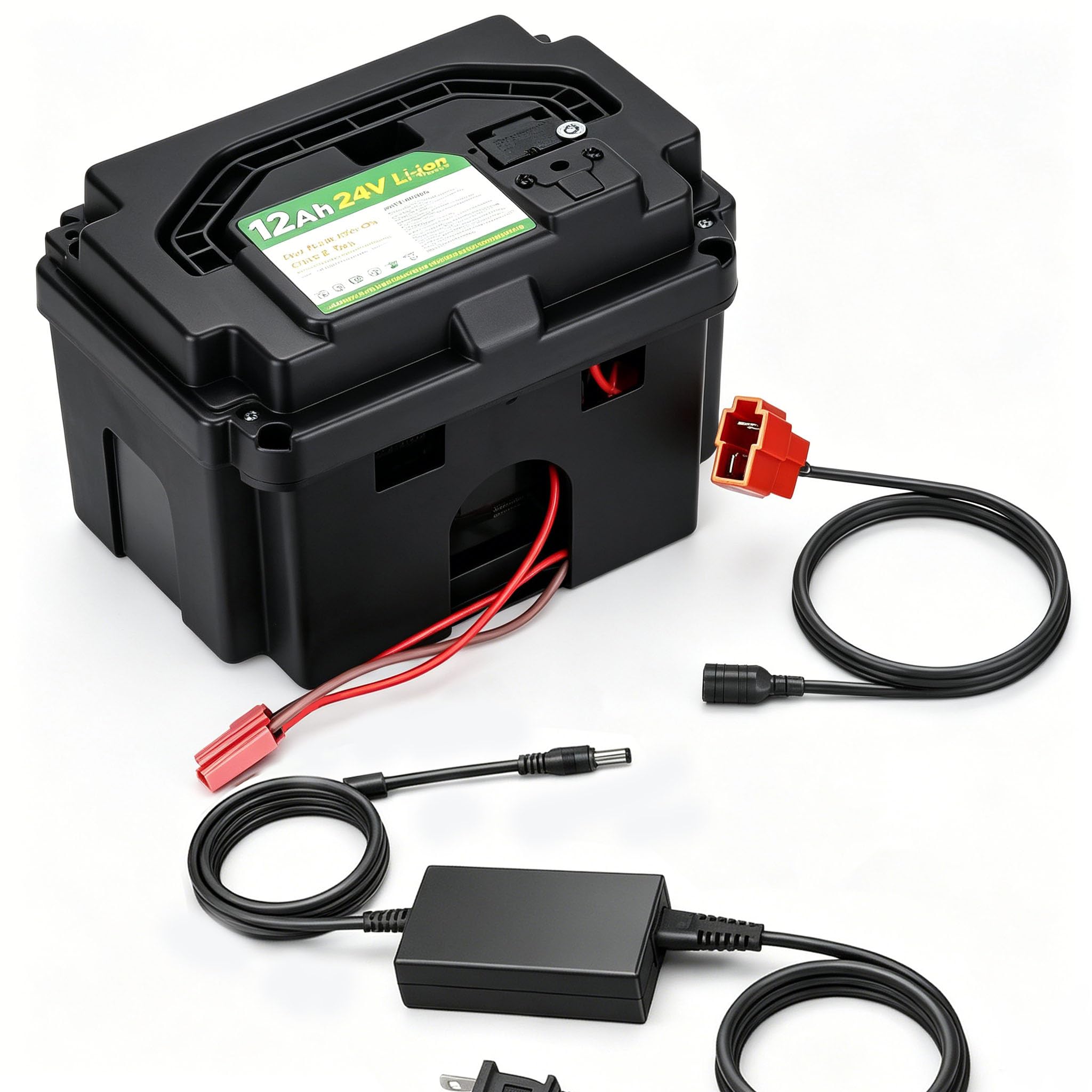 CHUNCAIL 24V 12Ah Lithium-Ion Battery for Children's Vehicles, Compatible with BRP CAN-AM Maverick X3, Land Rover, Mercedes-Benz G63 with Adapter and Charger