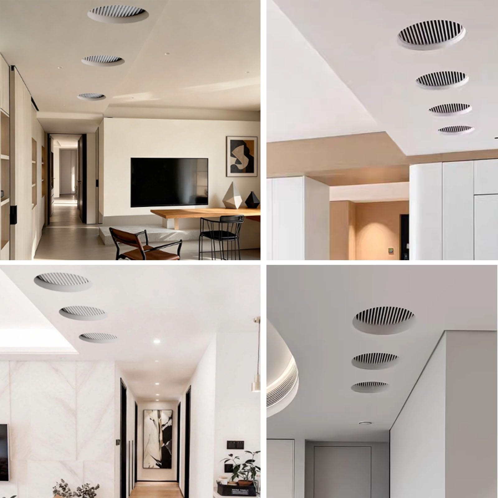 Tapa de ventilación, Tapa de ventilación Redonda Blanca Decorativa con Rejilla de Filtro, Panel de Acceso con Rejilla extraíble para una fácil instalación en el baño, Taller o Sala de Estar