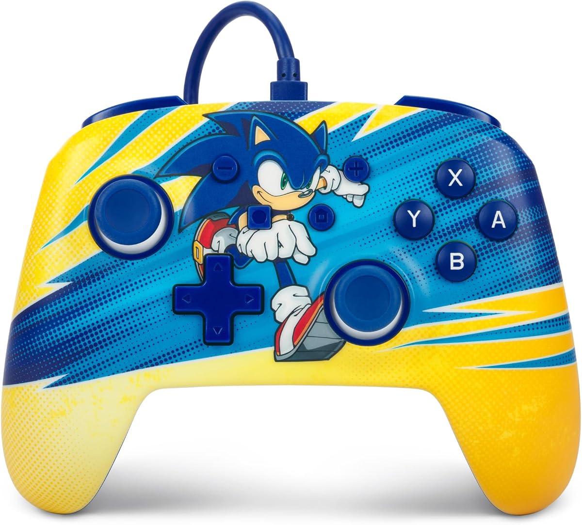Controlador con cable PowerA mejorado para Nintendo Switch y Switch 2 - Sonic Boost, con licencia oficial
