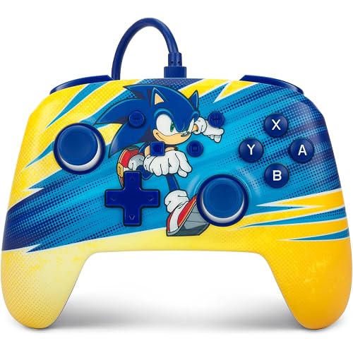 PowerA Enhanced Nintendo Switch and Switch 2 Wired Controller - Sonic Boost, Officially licensed