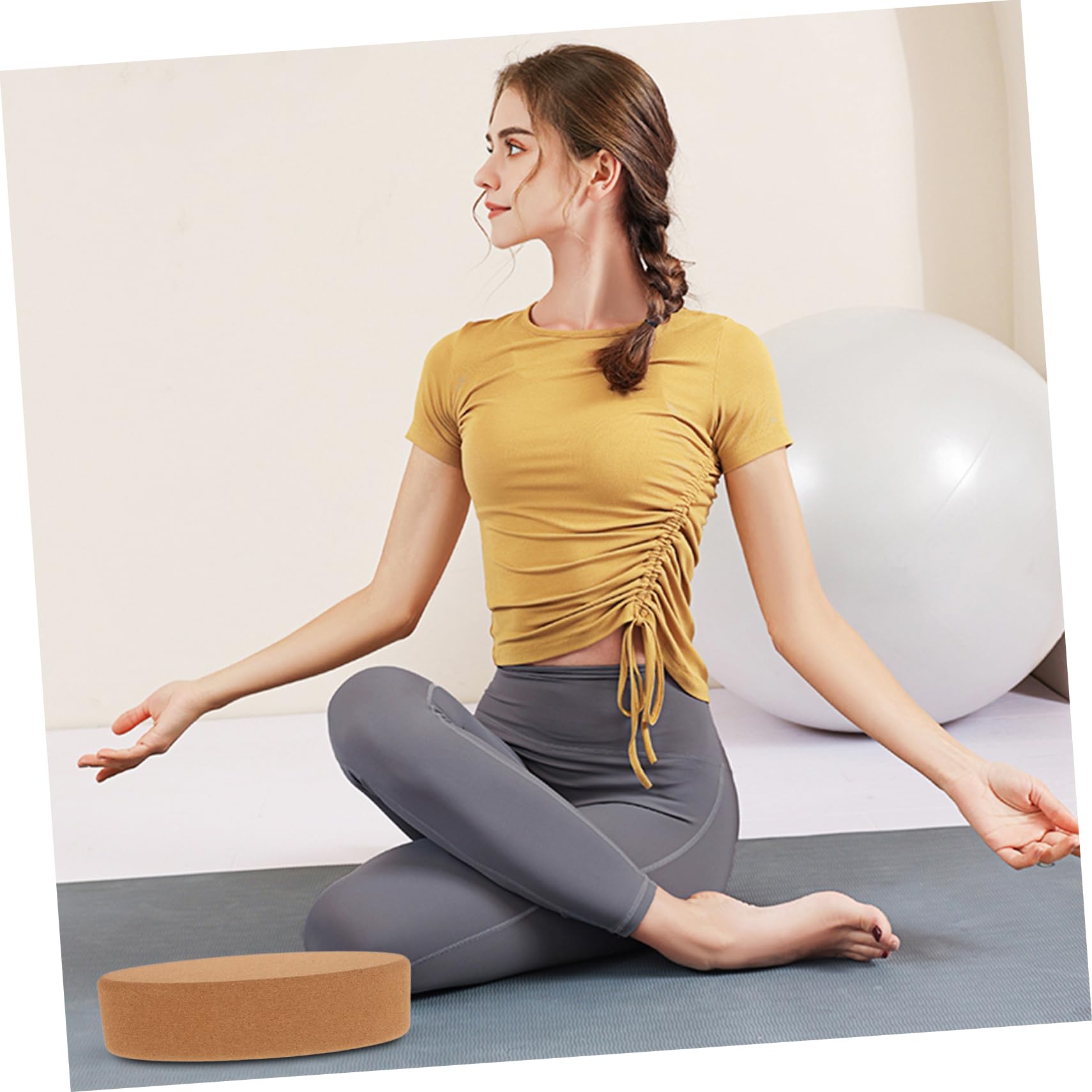 Toyvian Bloques de Yoga de Corcho Ovalados de Alta Accesorios Multifuncionales para Yoga y Estiramientos Soporte Ecológico y Seguro para Flexibilidad y
