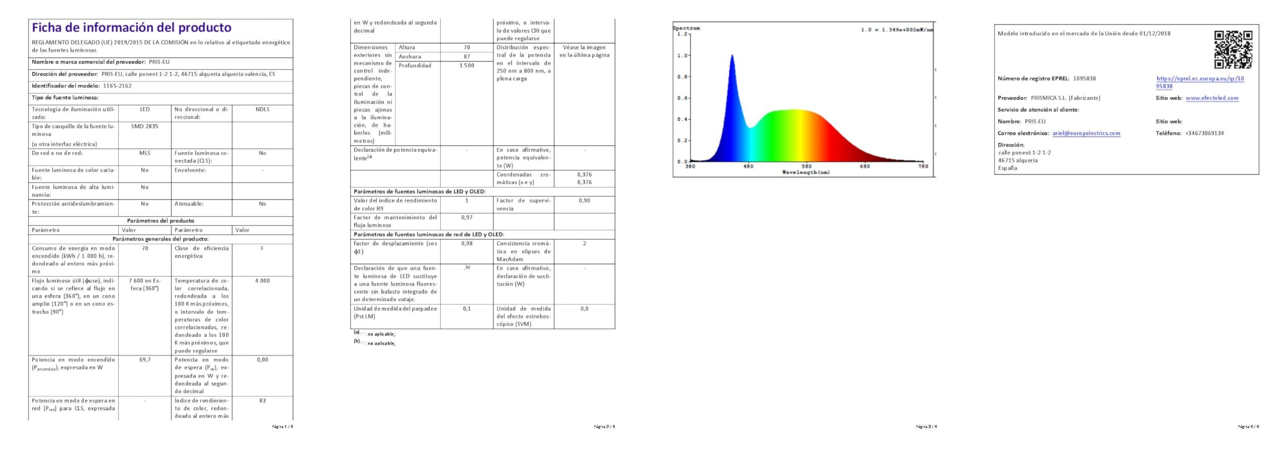LEDKIA Pantalla Estanca LED 150cm 70W Aluminio IP65 4000K Blanco Neutro