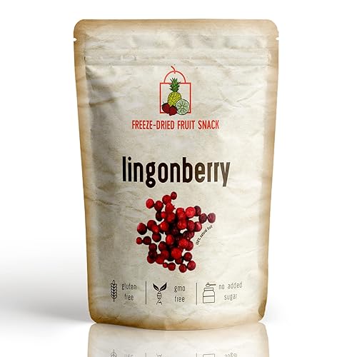Miniatura 1 de Lingonberry seco congelado paquete de 5 bolsas de bocadillos 100% naturales de arándanos sin añadir