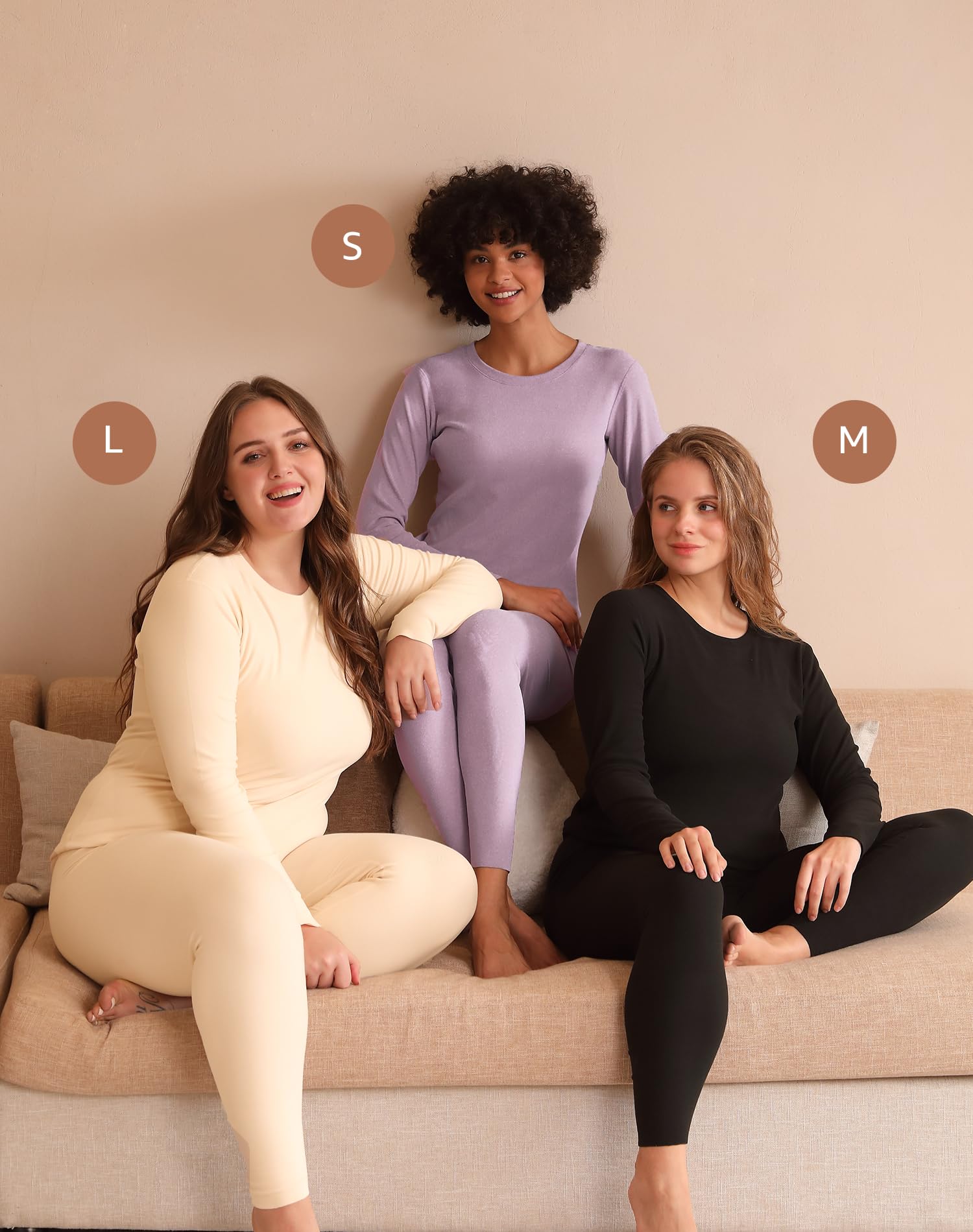 INNERSY Intimo Termico Donna Completo Maglia Termica Manica Lunga e Pantalone Caldo Pigiama Invernale Sci Set