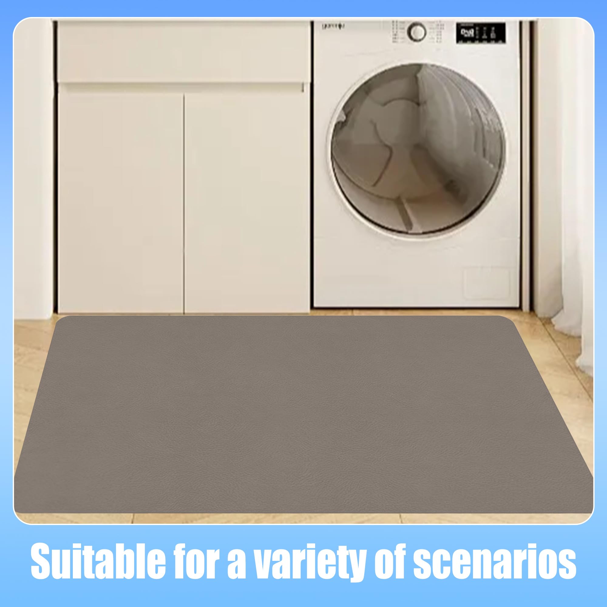 Alfombra de Baño 105 x 120 cm Rápido Secado Alfombrillas de Baño Absorbentes Antideslizante y Antihumedad para Ducha, y Cocina, marrón