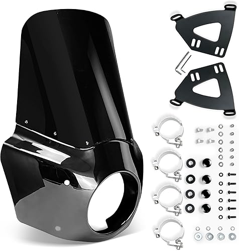 Krator Kit completo de parabrisas y carenado de motocicleta, color negro brillante y opaco, parabrisas Road Warrior, compatible con Harley Davidson