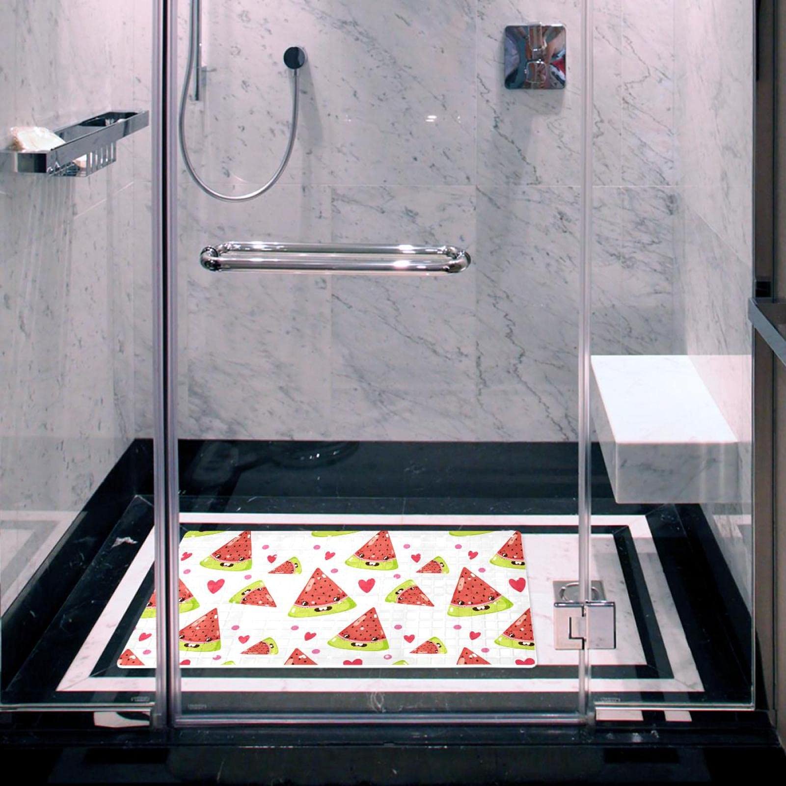 Badematte für Kinder, Motiv: niedliche Früchte, Cartoon-Wassermelone, rutschfeste Badewannenmatte, Duschmatte für Babys, Kleinkinder, Kinder, maschinenwaschbar, 40 x 70 cm