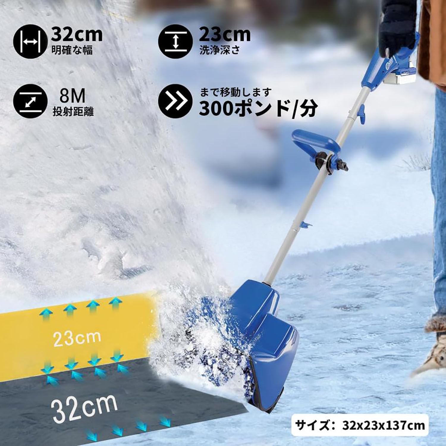 Amazon.co.jp: 電動除雪機 充電式（バッテリー式） 24V/4.0Ah 