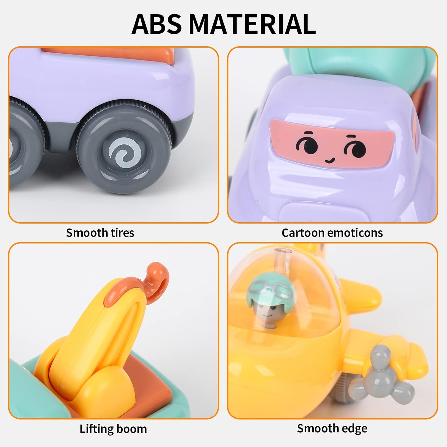 6 Pieces Pull Back Cars for Toddler,Pull Back Toy Cars Inertial