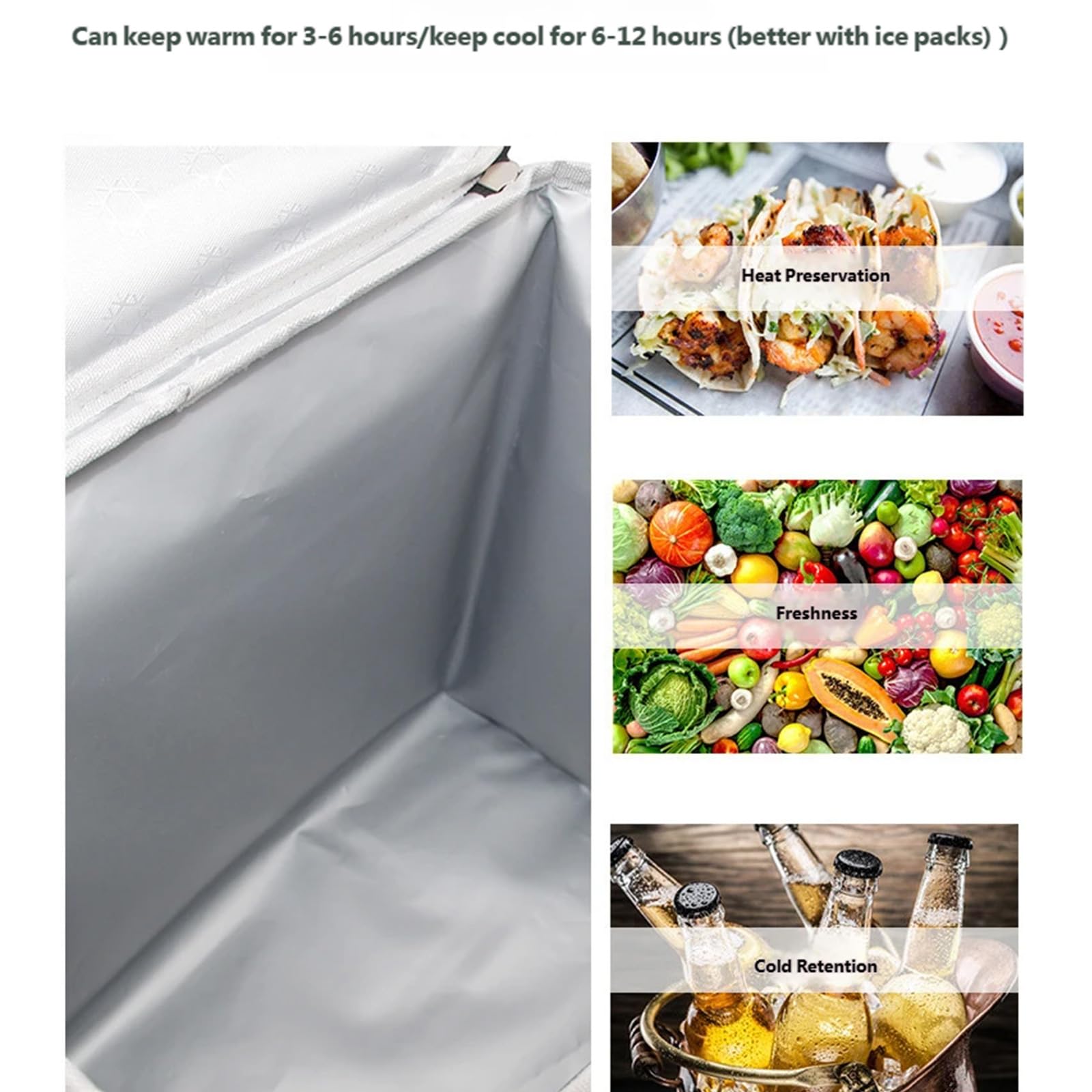 Borsa per Pranzo Borsa Termica per Alimenti Scatola Termica per stoviglie Borse refrigeranti per stoviglie Borsa per Pranzo con organizzatori a Tracolla Raffreddatori isolati isolati