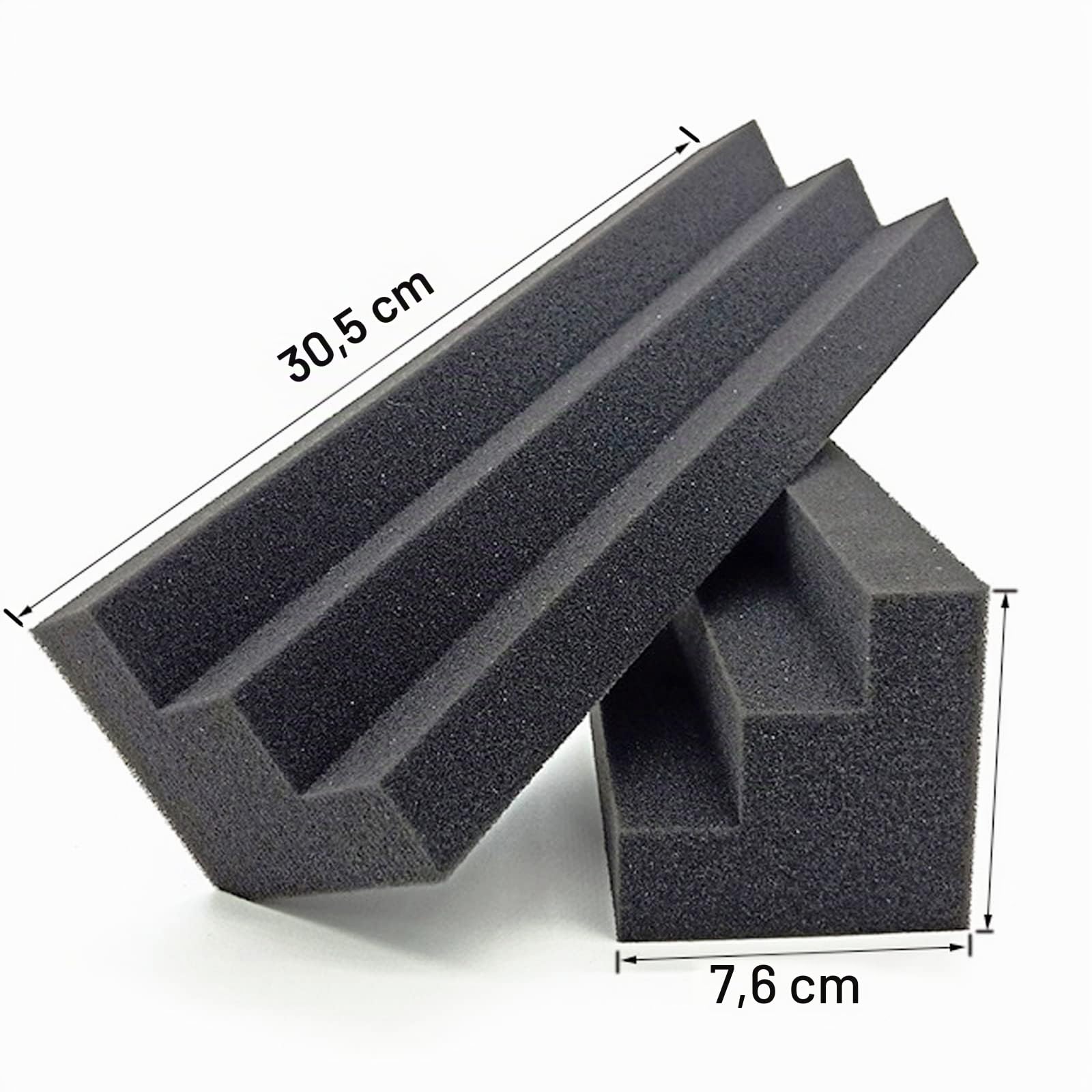 Paquete de 16 trampas de graves de 12 x 3 x 3 pulgadas, paneles de espuma acústica de esquina, bloque de esquina de trampa de graves acústica, espuma absorbente de sonido para estudio, hogar o teatro