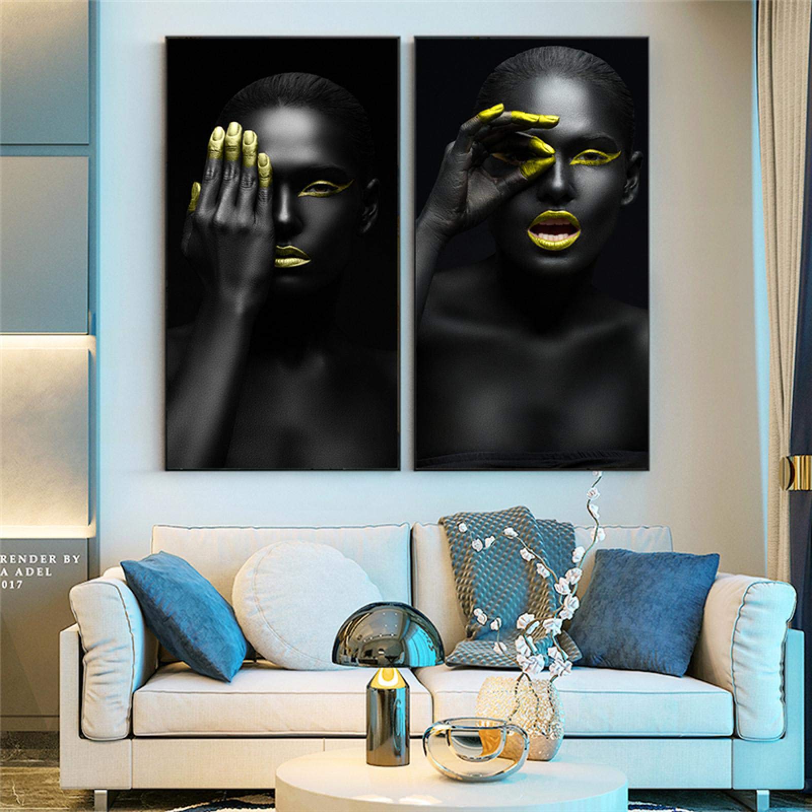 Tableau sexy filles africaines sur toile de qualité premium 40x80