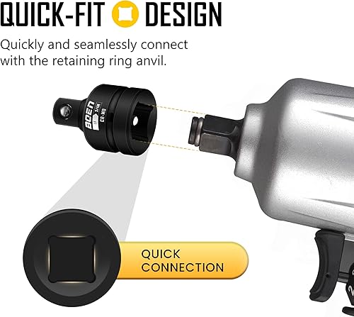 Miniatura 26 de BOEN Adaptador de enchufe de impacto de 3/4 "F a 1" M, acero Cr-Mo, juego de adaptadores de enchufe para conversiones de controlador de impacto