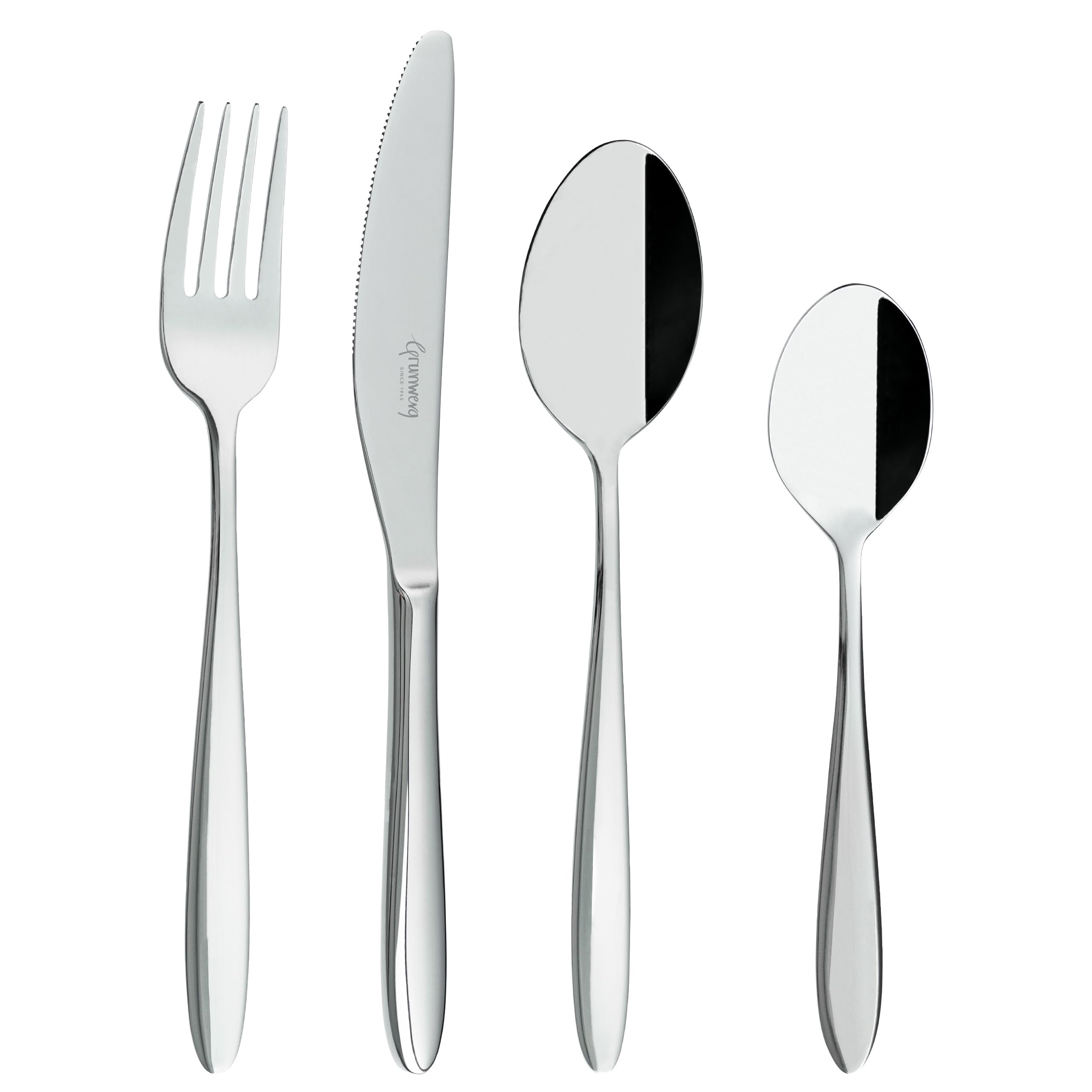 Grunwerg Balmoral 16 Piece Boxed Mirror Cutlery Set, 18/10 Stainless Steel, 4 x Table Knives, Table Forks, Dessert Spoons, Teaspoons