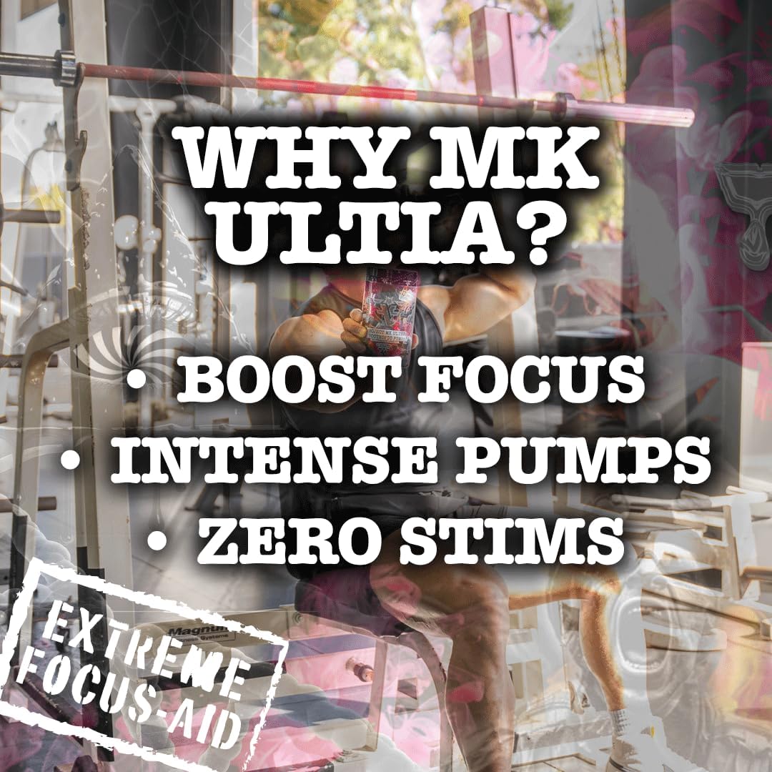 Project MK Ultra V2 Pre-Workout, Non-Stimulant, Caffeine-Free Pump and Hydration Formula, Stackable Nootropic Support, Blue Cherry Slushie