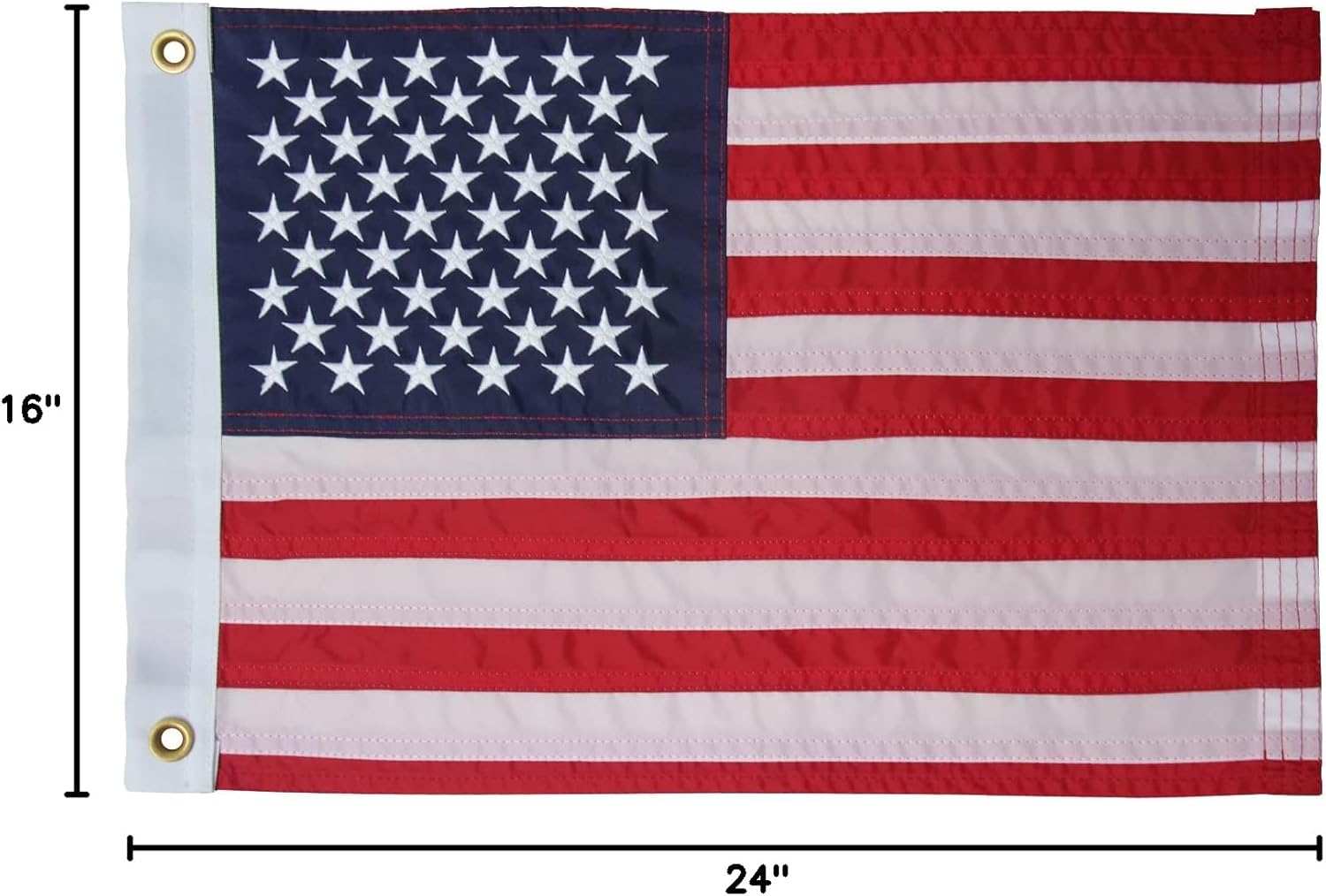 TOPFLAGS American USA Boat flag 16x24 US Flag - Heavy Duty Outdoor Unite States Flags Embroidered Stars Sewn Stripes with Brass Grommets - Image 8