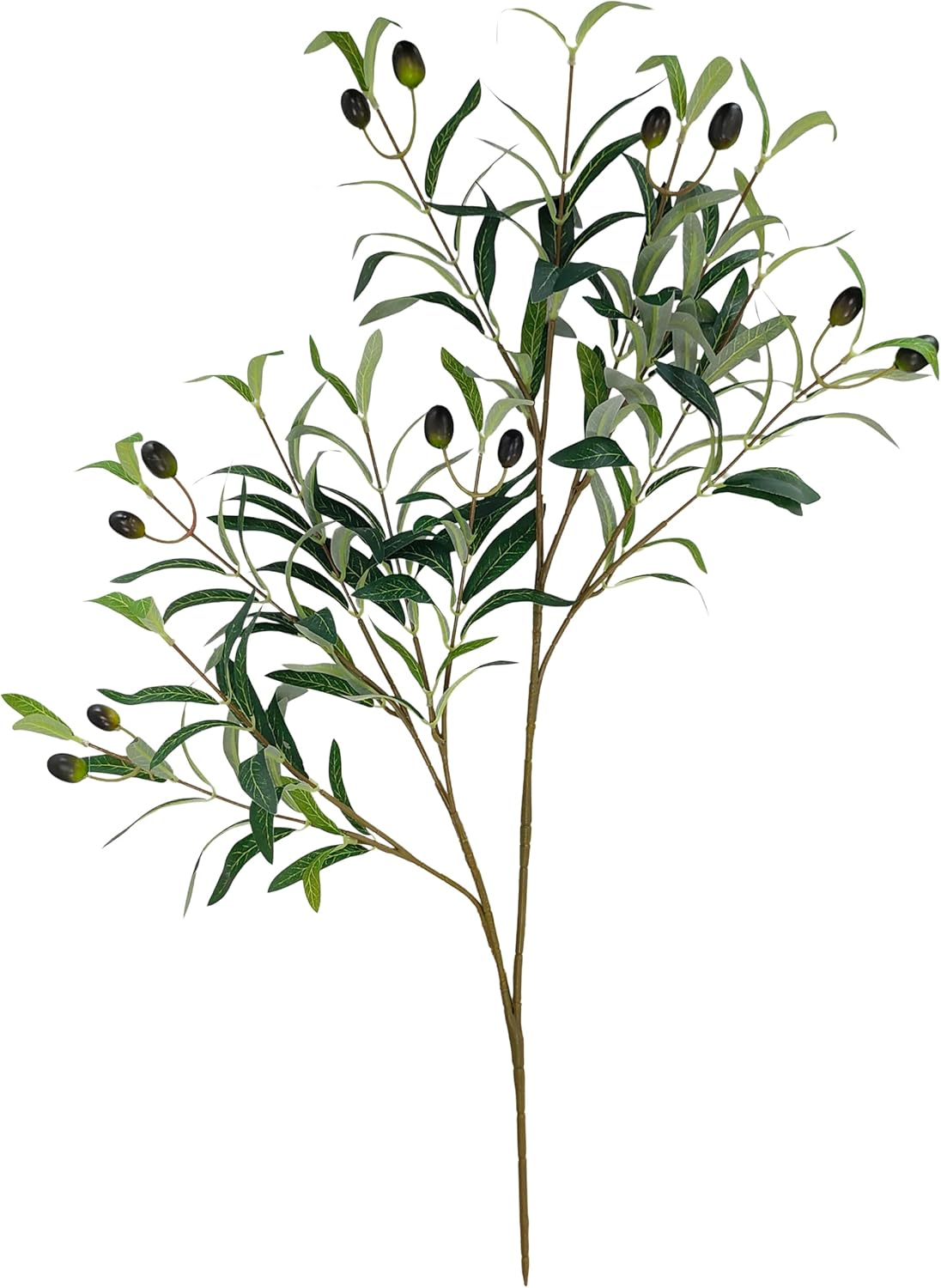 6 PCS 12 Fork Faux Olive Plant for Vase,29 Inch Artificial Olive Branches with Fruits,Fake Twigs and Branches for vases Home Decor Weddings Party Floral Arrangement (6, 12 Fork 29 in)