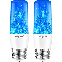 HoogaLife Flame Light Bulbs Outdoor, 4 Modes Flickering Light Bulbs with Upside Down Effect, E26 Base Fire Light Bulb for Christmas, Halloween Indoor Home Party Decorations Flame Bulb Light 2 Pack