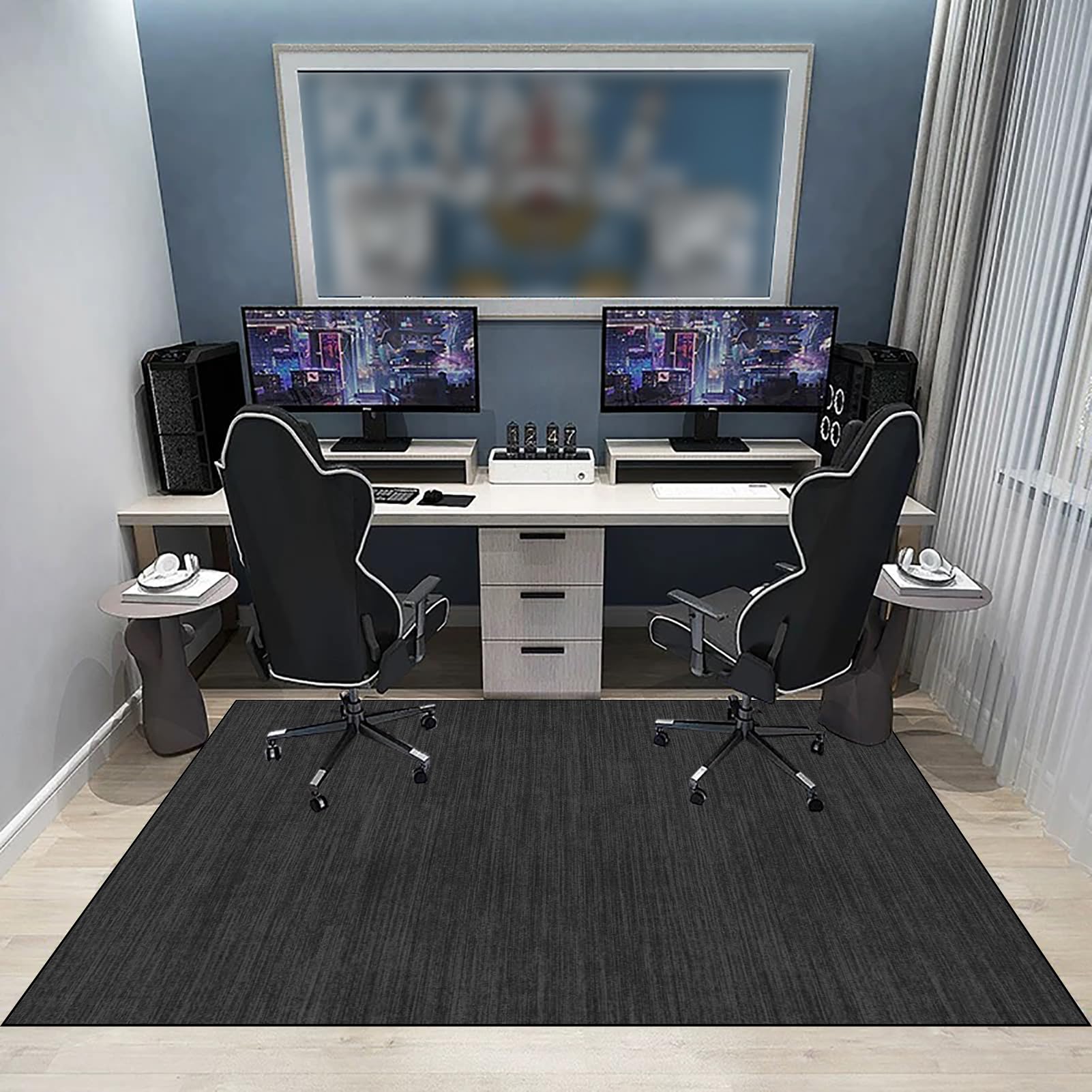Tapis Gaming Sol pour Sols Durs, 160 x 200 cm Tapis Chaise de Bureau, Tapis de Protection de Sol pour Sols Durs, Tapis de Chaise Polyvalent pour la Maison, Chairmat Décorez Bureau Chambre