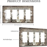 Vista 316 de Placa de pared dúplex de receptáculo de dispositivo de 1 gang de madera envejecida blanca gris con veta de tablón, cubierta de enchufe eléctrico