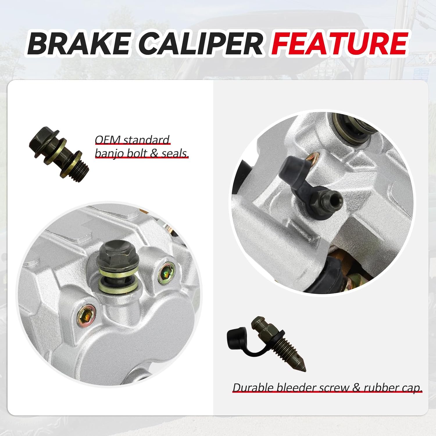 M MATI Front Rear Left Right Brake Calipers All Four for Yamaha Side by Side Rhino 700 YXR700 2008-2013 5B4-2580T-01-00 5B4-2580U-01-00 5B4-2580V-00-00 5B4-2580W-00-00