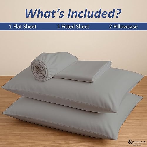 Miniatura 5 de KRISHNA Juego de sábanas prémium de 4 piezas tamaño King de 76 x 80 pulgadas, sábanas de microfibra ultra suaves, resistentes a las arrugas, se