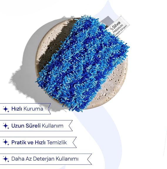 Silva Premium Mikrofiber Bulaşık Süngeri - Çizmeyen Mutfak Bulaşık Ovma Süngeri - Yağ ve Kir Çözücü - 12x8 cm