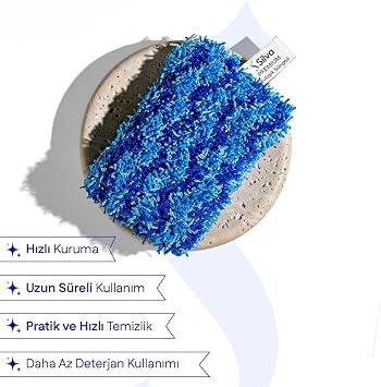 Silva Premium Mikrofiber Bulaşık Süngeri - Çizmeyen Mutfak Bulaşık Ovma Süngeri - Yağ ve Kir Çözücü - 12x8 cm