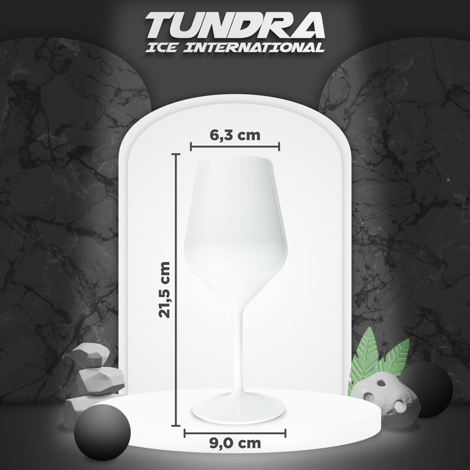 TUNDRA ICE INTERNATIONAL 6 Pieza del vidrio de vino 47 Cl en Tritan (Rigid PlasticBpa Free) COPAS DE VINO Blanco