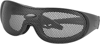 FILFEEL Impact Resistance Outdoor Goggles with Lightweight PC Frame, Suitable for Men and Women, Black Frame, Protective Eyewear, Lightweight Glasses, Ventilated Temples, For Outdoor Use