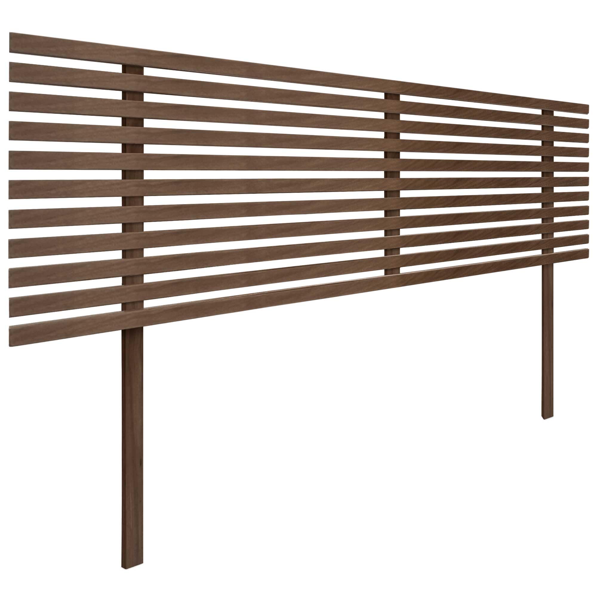 DHOME Cabecero de Madera reciclada DM con Patas Estilo Japonés Cama Palets Herrajes incluidos (Nogal Madera, 135cm)