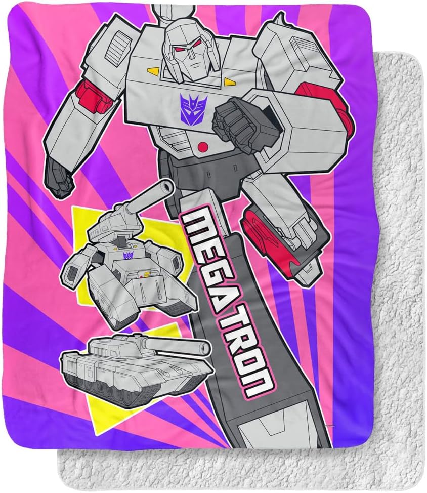 Transformers Blanket, 50"x60" Optimus Prime Transform Silky Touch Sherpa Back Super Soft Throw Blanket