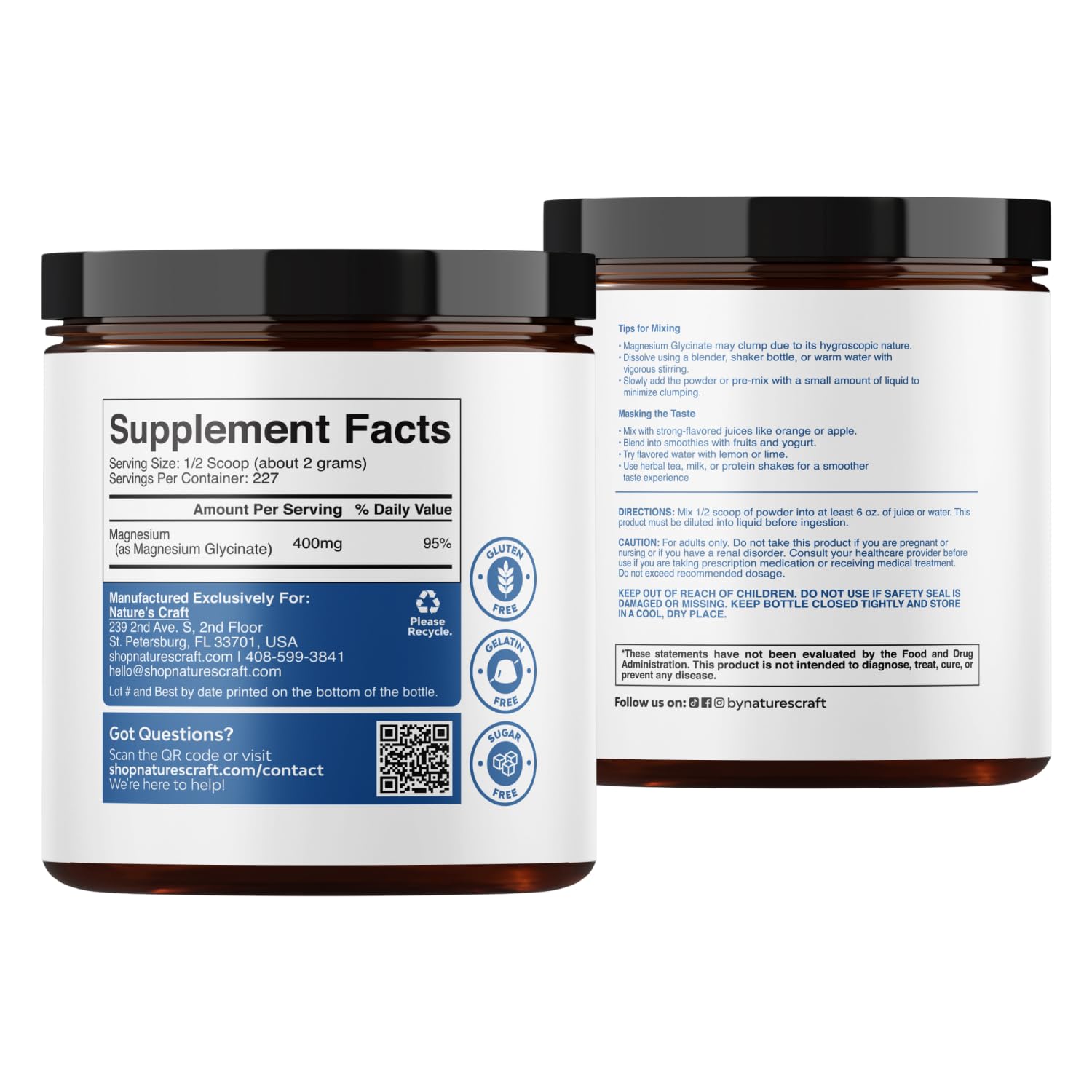 Magnesium Glycinate Powder Unflavored 400mg for Sleep & Calm- 16 oz — Amazon image 7