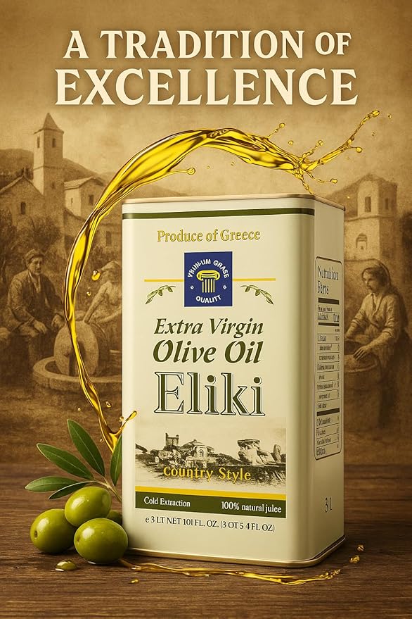 ELIKI Aceite de Oliva Extra Virgen Griego 3 L miniatura 3