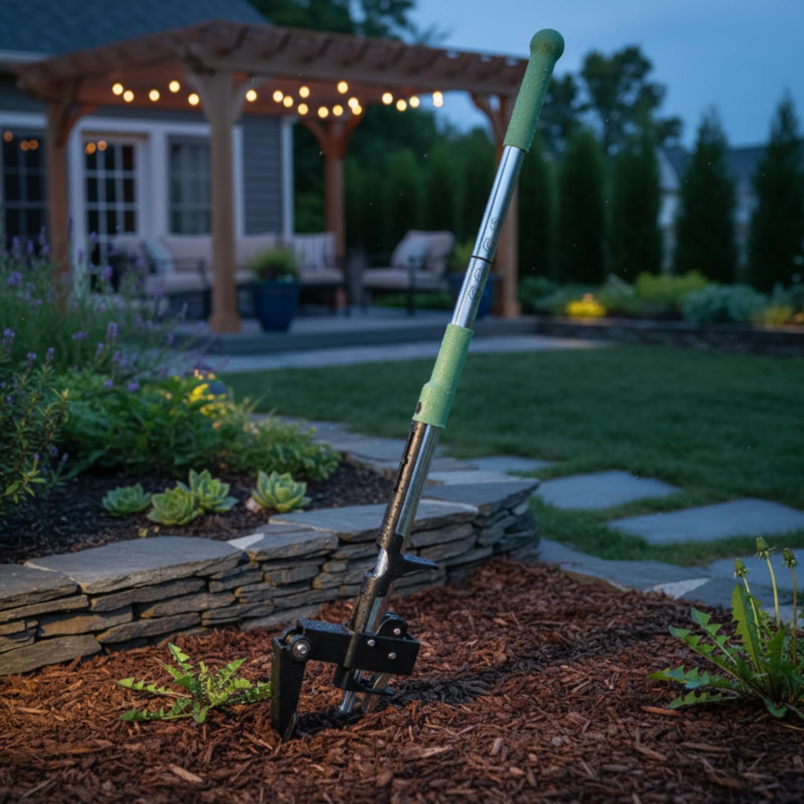 Dreiteiliger Unkrautentferner Leichtes Material Aluminium-Unkrautzieher Ergonomisch Langer Unkrautstecher für Gartenliebhaber, Garten, Rasen