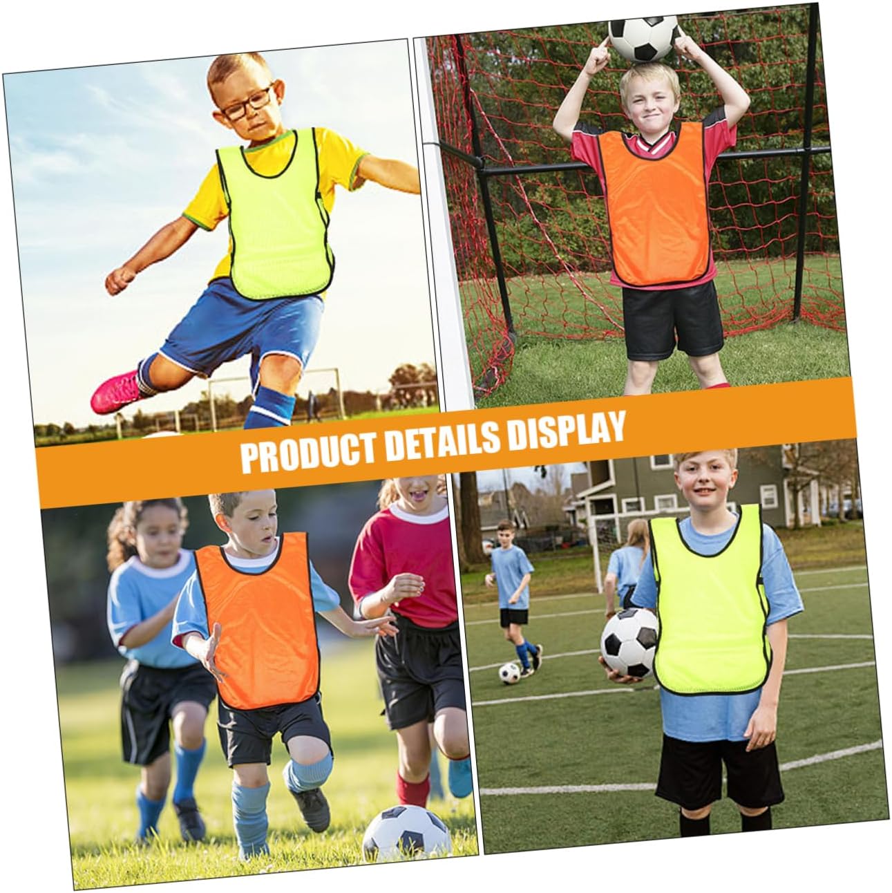 BESPORTBLE 10pcs Reusable Soccer Pinnies Comfortable Basketball Training Vests for Youth Sports Breathable Mesh Team Jerseys for Football Volleyball and More
