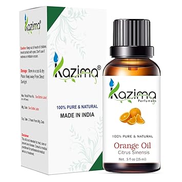 KAZIMA Orange Essential Oil - 100% Pure, Natural & Undiluted Oil for Skin Care & Hair Care, 15 ml