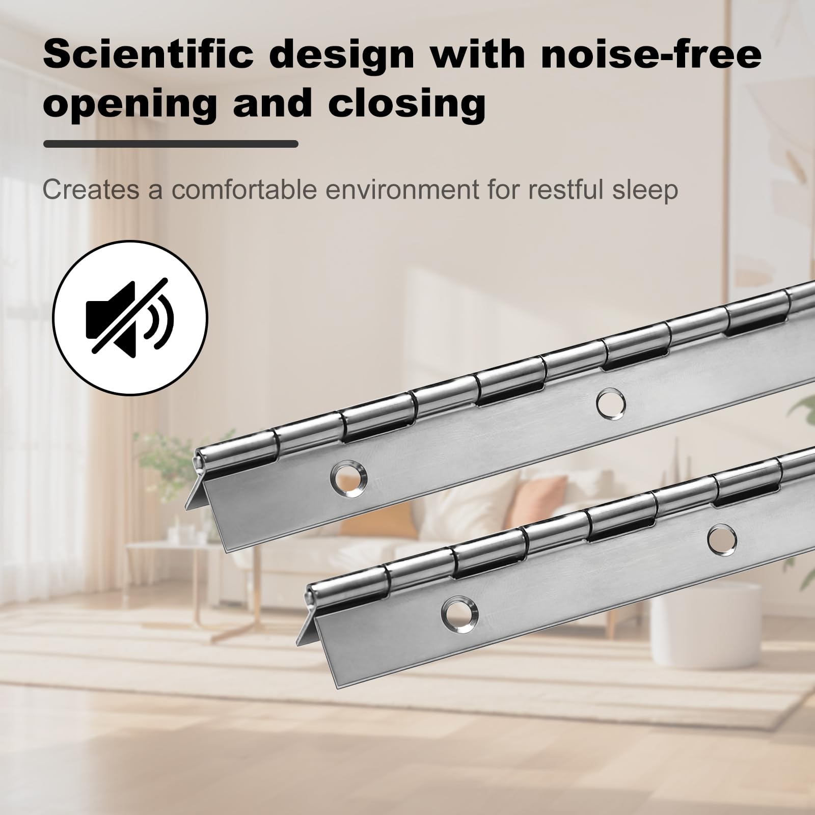 Bisagra de Piano de Acero Inoxidable 4 Piezas Bisagra Plegable con 12 Orificios con 48 Piezas de Muebles de Tornillos para Puertas de Armario, Barcos - 300 x 30 x 1,0 mm