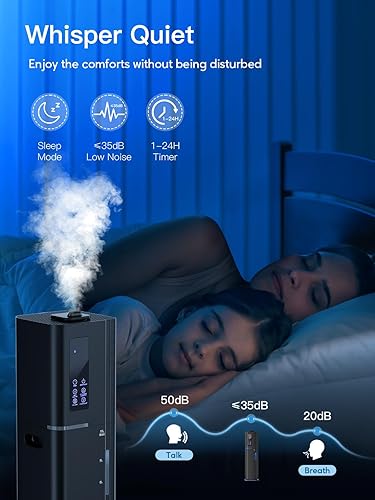 Miniatura 5 de Humidificador de 10L2.64 galones, humidificador ultrasónico silencioso de niebla fría para dormitorio, cubre 550 pies cuadrados, tiempo de