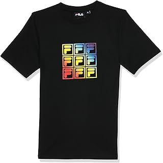 تيشرت برقبة دائرية ضيقة مع رسومات جرافيك من فيلا، للأطفال من الجنسين