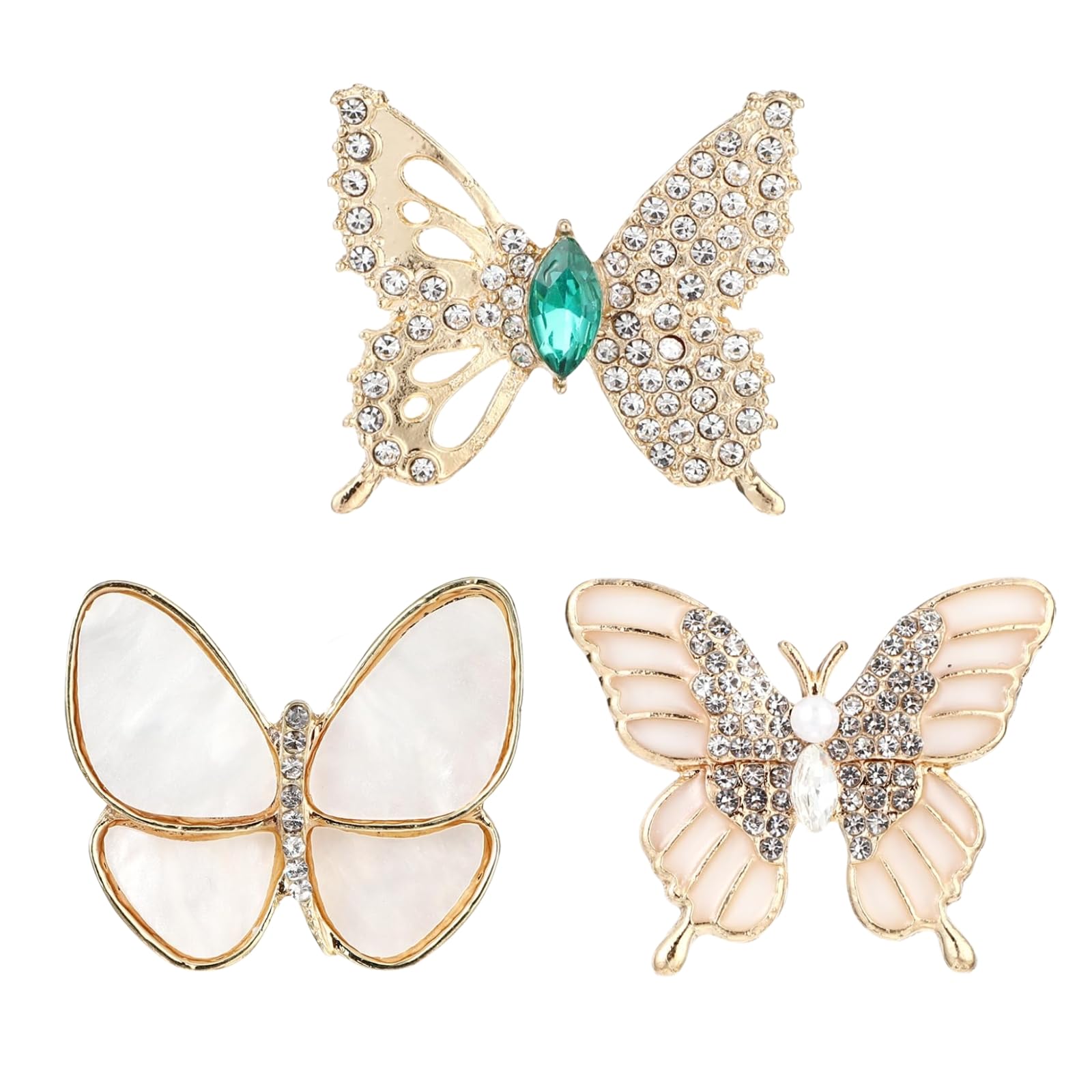 3 Pcs Brooch Pin for Women, Butterfly Brooches for Saree Pins and Hijab Accessories, Versatile Fashion Pins for Special Occasions, Butterfly Pins