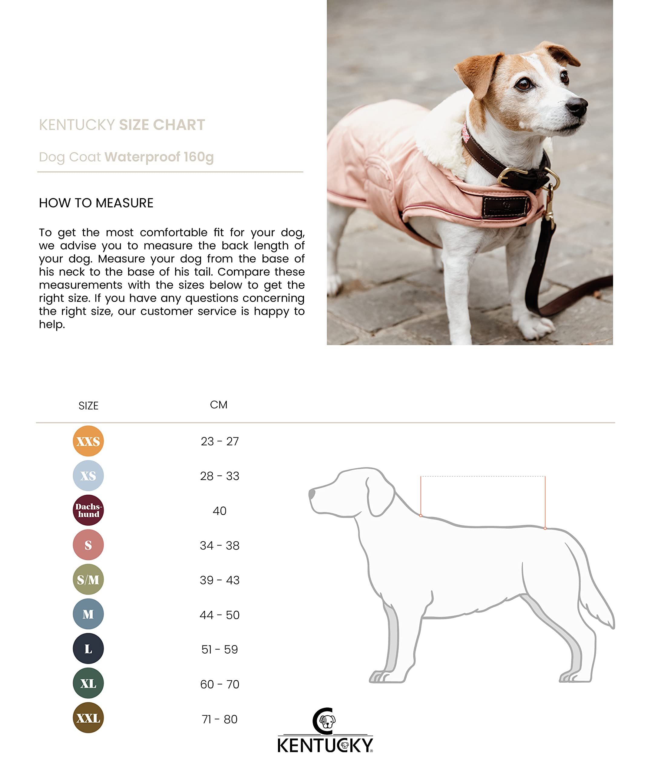 Kentucky - Hundemantel - Wasserdicht Koralle - XS - 28-33cm