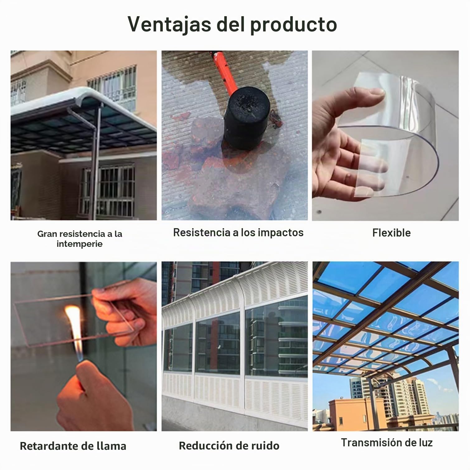 Lámina de Plástico Acrílico Transparente,Planchas de Policarbonato para Techos,1mm Espesor,Cubierta de Invernadero,Paneles para Tejado a Prueba de Lluvia,Fácil de Doblar (1.0m x 2m)