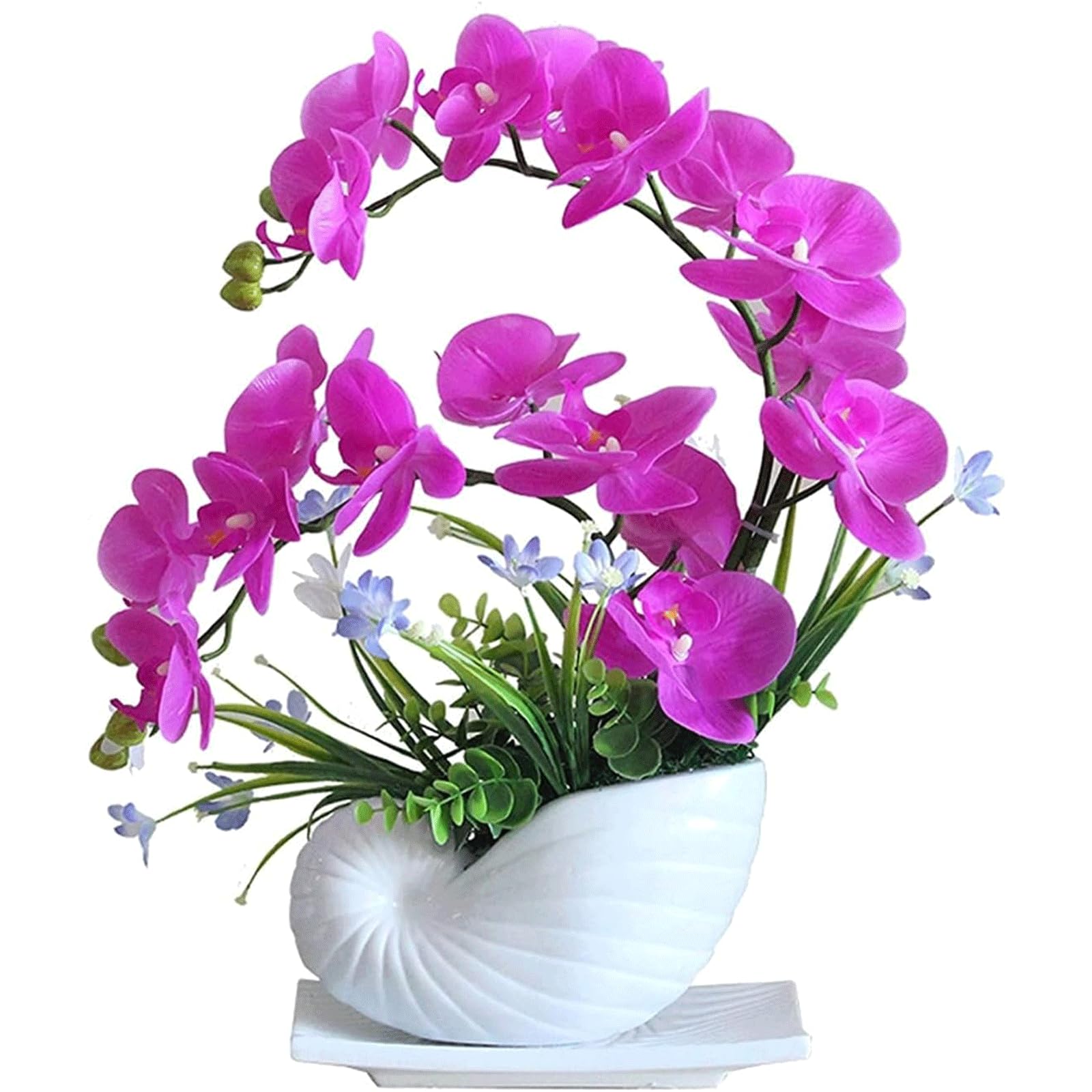 XDLEDMKIZ Ceramic Vase Plastic Flower Fake Flowers Artificial Flowers Bouquets Centerpiece Artificial Flowers Elegant Decoration